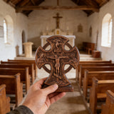 Hand-Carved Beechwood “Hand of Redemption” Crucifix | The Passion and Divine Grace of Christ