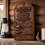 Lake House Prayer Wood Wall Plaque
