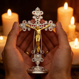 Ornate Jesus Crucifix Figurine: Elegance & Faith in One