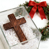 American Flag Cross - Carved in Natural Wood