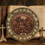 The Last Supper Round Wooden Sculpture