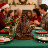 🕊️ Jesus Meditation Wooden Statue - Desk Sculpture for Prayer & Reflection
