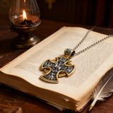 Double-sided S925k silver pendant depicting the Passion of Christ and St. George slaying the dragon.