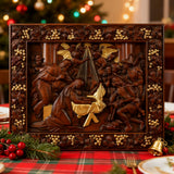Nativity Scene Wooden Plaque – A Handcrafted Reminder of Christ's Birth 🕊️