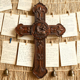 Bgcopper Lamb of God Wood Carving Cross Wall Decor - Paschal lamb