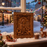 The Good Shepherd Beechwood Icon – Hand-Carved Christian Home Decor | Christ the Shepherd Wall Art