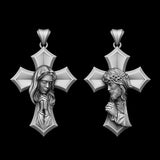 Crucifixion Prayer Necklace Madonna Prayer S925K Silver Necklace