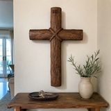 Hand-Carved Beechwood Intertwined Cross of Unity in Christ