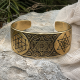 Handcrafted Metatron’s Cube Sacred Geometry Bracelet – S925 Sterling Silver / Copper