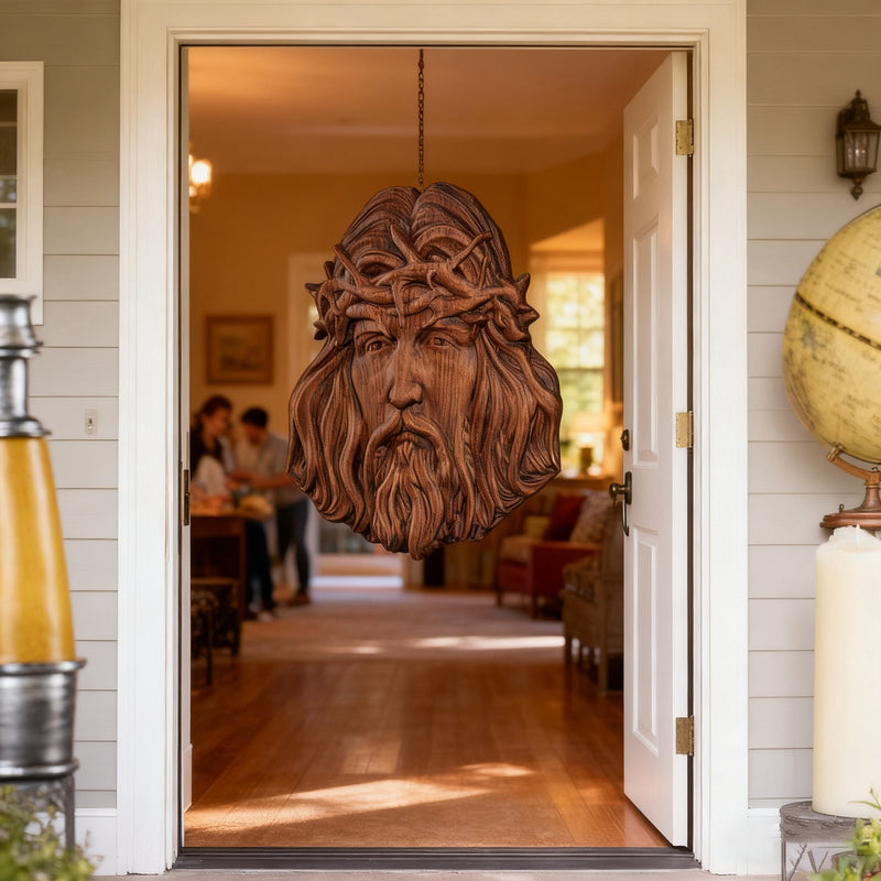 Handcrafted Beechwood Jesus Thorn Crown Wall Hanging — A Sacred Reminder of His Everlasting Love