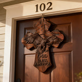 American Eagle Wooden Cross – God Bless America