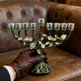 Vintage Vine & Flower 9-Branch Jewish Menorah