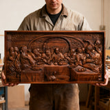 Bgcopper Last Supper Religious Carving Icons Gifts Wood Carving Religious Wood Wall Art
