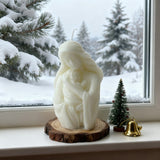 Virgin Mary holding the infant Jesus craft candle