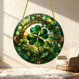 Shamrock Stained-Glass Acrylic Suncatcher: A Symbol of God’s Provision