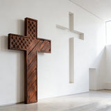 American Flag Cross - Carved in Natural Wood