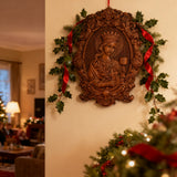 🛡️ Saint Barbara Wood Carving – Handcrafted Devotional Art