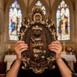 Three Sacred Hearts of the Holy Family | Solid Wood Carving Gift