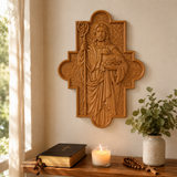 God's Shepherd religious gift Wooden carved chrirstian wall art