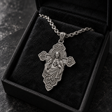 Keep His Sacred Heart Close to Yours – S925 Sterling Silver Jesus Cross Necklace