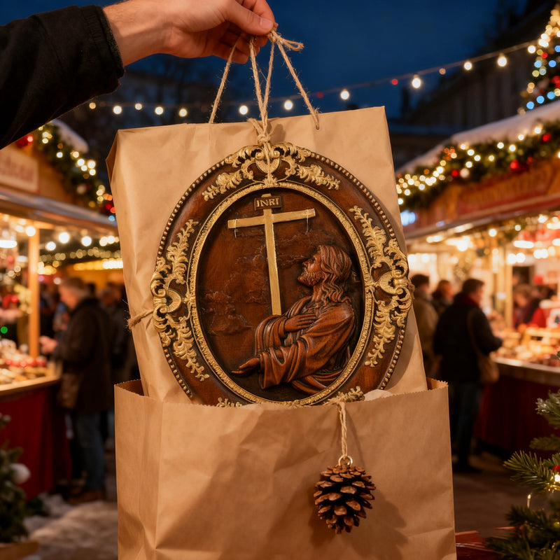 Jesus Hill Garten Gebet Plaque Holz schnitzerei