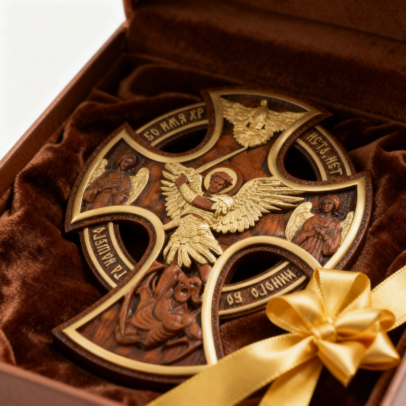 Orthodox Archangel Michael Wooden Sculpture - Gives Us Strength and Courage to Move Forward