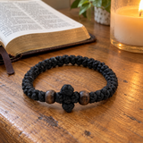 Adjustable Orthodox Prayer Rope Bracelet – Hand-Knotted Christian Prayer Cord with Wooden Beads