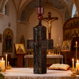 Wooden Savior Cross Necklace