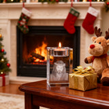 Jesus Crystal Engraved Candle Holder: Light & Faith in One