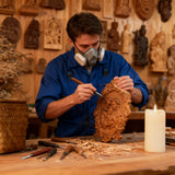 Bgcopper Holy family Nativity Wood Carving Gift Religious Family Wall Decor