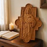 God's Shepherd religious gift Wooden carved chrirstian wall art