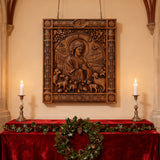 The Good Shepherd Beechwood Icon – Hand-Carved Christian Home Decor | Christ the Shepherd Wall Art