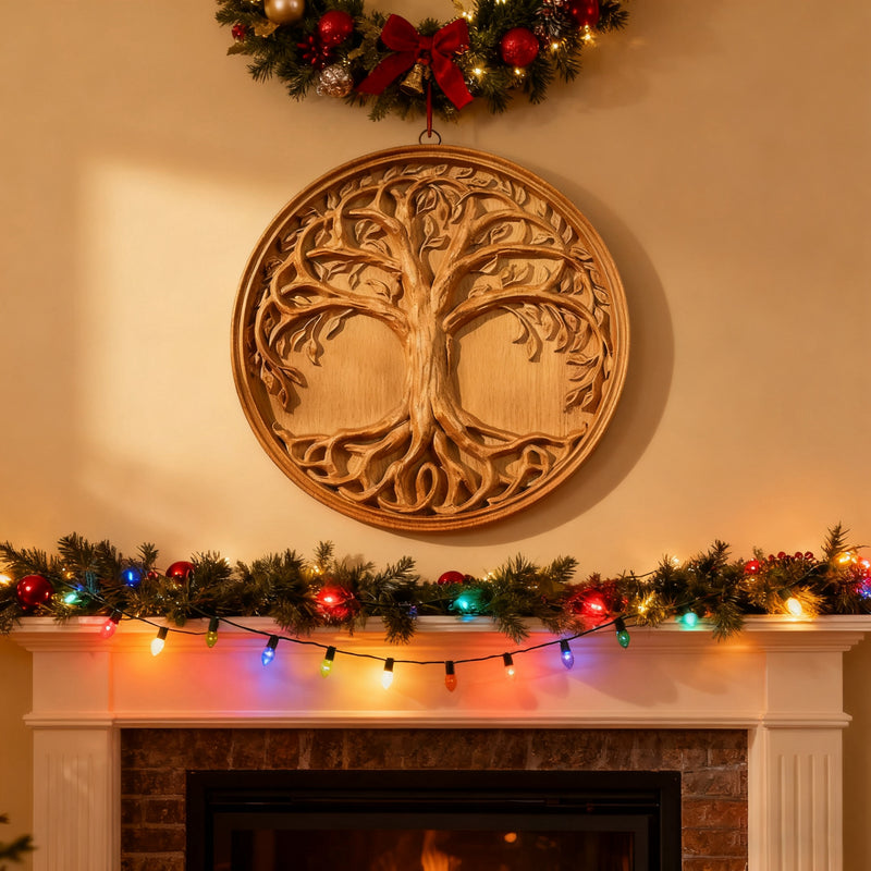 Tree of Life Wood Wall Art Decor Best Christmas Gift - With Free Stand