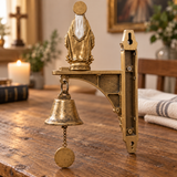 Our Lady of Grace Wall Bell – Antique Gold Marian Door Blessing Decor