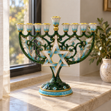 Hanukkah Hand-Painted Menorah: Illuminate the Jewish People's Covenant of Light with Artisan Brushstrokes