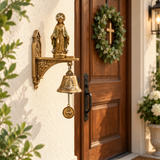 Our Lady of Grace Wall Bell – Antique Gold Marian Door Blessing Decor