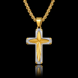 Radiant Starburst Cross Necklace – Modern Christian Faith Pendant