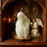 Virgin Mary holding the infant Jesus craft candle