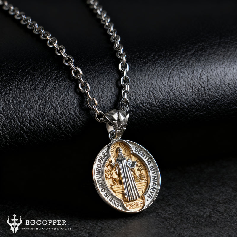 St. Benedict Home Blessing Titanium Steel Pendant