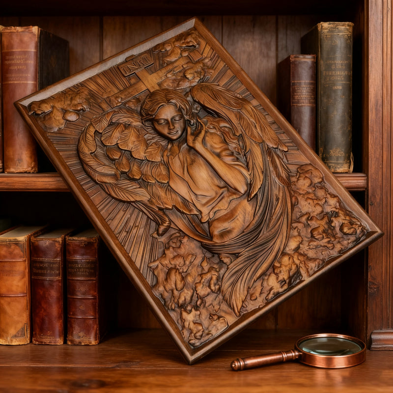 🌟 Archangel Chamuel Wood Carving – Angel of Peaceful Relationships 🌟