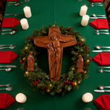 🕯️ Joan of Arc Cross Wood Carving – Our Lady of Sorrows / Crucifix