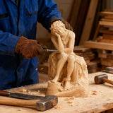 Boxwood "Crown of Thorns" Jesus Meditation Sculpture - Hand-carved Spiritual Art | A Concrete Reminder of His Divine Burden