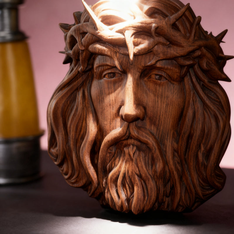 Handcrafted Beechwood Jesus Thorn Crown Wall Hanging — A Sacred Reminder of His Everlasting Love