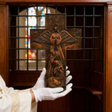 Christmas cross, Nativity cross,Joy to the world wood carving- best Christmas gift