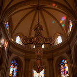 Wooden crucifix of the Virgin, Virgin Mary, Baby Jesus, religious wooden icon, wall crucifix, wall decoration