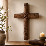Hand-Carved Beechwood Intertwined Cross of Unity in Christ