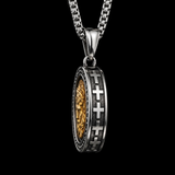 Two‑Tone Titanium Steel Jesus Portrait Oval Medal Necklace