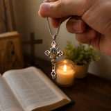 St. Benedict Exorcism Cross Necklace - Bless you and your family