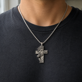 S925 Sterling Silver Jesus Crown of Thorns Cross Pendant – Christian Faith Necklace