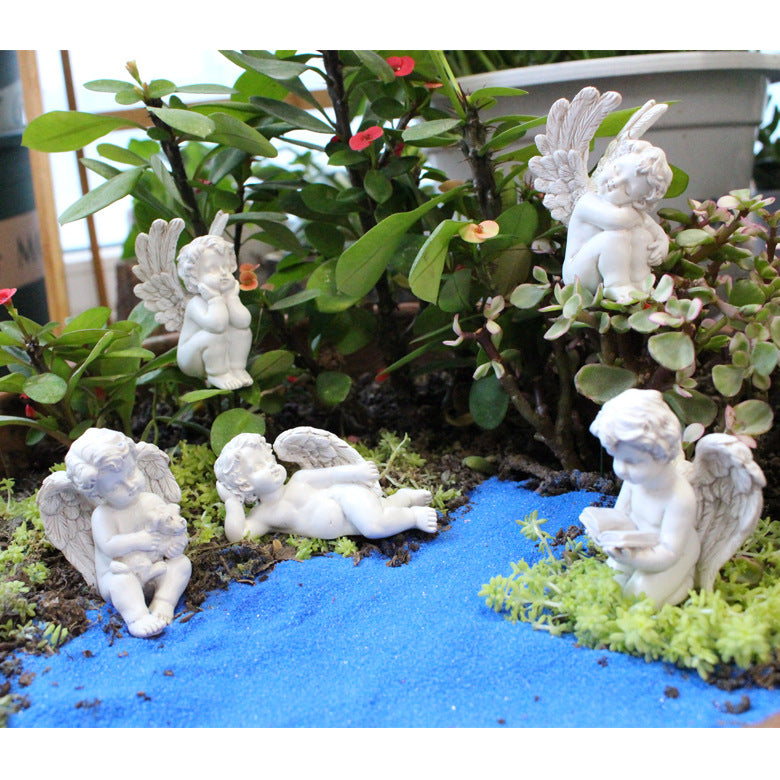 5 angel garden resin ornaments decorative garden decorative stone miniature angel fairy garden angel courtyard with monumental statue